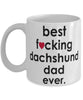 Funny Dog Mug B3st F-cking Dachshund Dad Ever Coffee Mug White