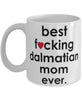 Funny Dog Mug B3st F-cking Dalmatian Mom Ever Coffee Mug White