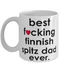 Funny Dog Mug B3st F-cking Finnish Spitz Dad Ever Coffee Mug White