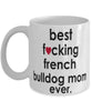 Funny Dog Mug B3st F-cking French Bulldog Mom Ever Coffee Mug White