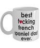 Funny Dog Mug B3st F-cking French Spaniel Dad Ever Coffee Mug White