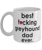 Funny Dog Mug B3st F-cking Greyhound Dad Ever Coffee Mug White