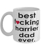 Funny Dog Mug B3st F-cking Harrier Dad Ever Coffee Mug White