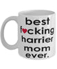 Funny Dog Mug B3st F-cking Harrier Mom Ever Coffee Mug White