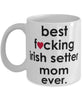 Funny Dog Mug B3st F-cking Irish Setter Mom Ever Coffee Mug White