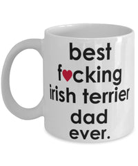 Funny Dog Mug B3st F-cking Irish Terrier Dad Ever Coffee Mug White