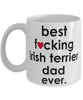 Funny Dog Mug B3st F-cking Irish Terrier Dad Ever Coffee Mug White