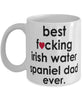 Funny Dog Mug B3st F-cking Irish Water Spaniel Dad Ever Coffee Mug White