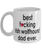 Funny Dog Mug B3st F-cking Irish Wolfhound Dad Ever Coffee Mug White