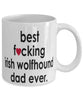 Funny Dog Mug B3st F-cking Irish Wolfhound Dad Ever Coffee Mug White