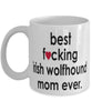 Funny Dog Mug B3st F-cking Irish Wolfhound Mom Ever Coffee Mug White