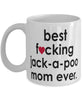 Funny Dog Mug B3st F-cking Jack-A-Poo Mom Ever Coffee Cup White