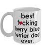 Funny Dog Mug B3st F-cking Kerry Blue Terrier Dad Ever Coffee Mug White