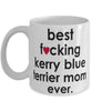 Funny Dog Mug B3st F-cking Kerry Blue Terrier Mom Ever Coffee Mug White