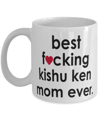 Funny Dog Mug B3st F-cking Kishu Ken Mom Ever Coffee Mug White