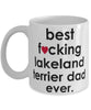 Funny Dog Mug B3st F-cking Lakeland Terrier Dad Ever Coffee Mug White