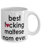 Funny Dog Mug B3st F-cking Maltese Mom Ever Coffee Mug White