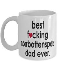 Funny Dog Mug B3st F-cking Norrbottenspets Dad Ever Coffee Mug White