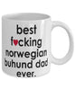 Funny Dog Mug B3st F-cking Norwegian Buhund Dad Ever Coffee Mug White