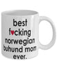 Funny Dog Mug B3st F-cking Norwegian Buhund Mom Ever Coffee Mug White