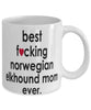 Funny Dog Mug B3st F-cking Norwegian Elkhound Mom Ever Coffee Mug White