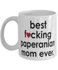 Funny Dog Mug B3st F-cking Paperanian Mom Ever Coffee Cup White
