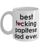 Funny Dog Mug B3st F-cking Papitese Dad Ever Coffee Cup White