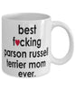 Funny Dog Mug B3st F-cking Parson Russell Terrier Mom Ever Coffee Mug White