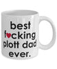 Funny Dog Mug B3st F-cking Plott Dad Ever Coffee Mug White