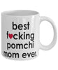 Funny Dog Mug B3st F-cking Pomchi Mom Ever Coffee Cup White