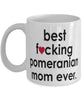 Funny Dog Mug B3st F-cking Pomeranian Mom Ever Coffee Cup White