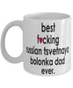 Funny Dog Mug B3st F-cking Russian Tsvetnaya Bolonka Dad Ever Coffee Cup White