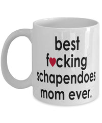 Funny Dog Mug B3st F-cking Schapendoes Mom Ever Coffee Cup White