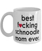 Funny Dog Mug B3st F-cking Schnoodle Mom Ever Coffee Cup White