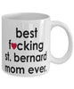 Funny Dog Mug B3st F-cking St. Bernard Mom Ever Coffee Cup White