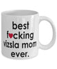 Funny Dog Mug B3st F-cking Vizsla Mom Ever Coffee Cup White