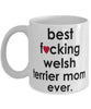 Funny Dog Mug B3st F-cking Welsh Terrier Mom Ever Coffee Cup White