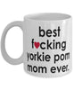 Funny Dog Mug B3st F-cking Yorkie Pom Mom Ever Coffee Cup White