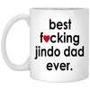 Funny Dog Mug Best F-cking Jindo Dad Ever Coffee Mug 11oz White XP8434