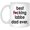 Funny Dog Mug Best F-cking Labbe Dad Ever Coffee Cup 11oz White XP8434