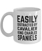 Funny Dog Mug Easily Distracted By Cavalier King Charles Spaniels Coffee Mug 11oz White