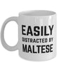 Funny Dog Mug Easily Distracted By Maltese Coffee Mug 11oz White
