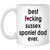 Funny Dog Mug Gift Best F-cking Sussex Spaniel Dad Ever Coffee Cup 11oz White XP8434