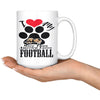 Funny Dog Mug Love My Dog More Than America Loves Football 15oz White Coffee Mugs