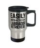 Funny Dog Travel Mug Easily Distracted By Labrador Retrievers Travel Mug 14oz Stainless Steel