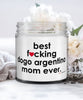 Funny Dogo Argentino Dog Candle B3st F-cking Dogo Argentino Mom Ever 9oz Vanilla Scented Candles Soy Wax