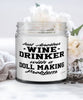 Funny Doll Maker Candle Just Another Wine Drinker With A Doll Making Problem 9oz Vanilla Scented Candles Soy Wax