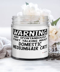 Funny Domestic Mediumhair Cat Candle May Spontaneously Start Talking About Domestic Mediumhair Cats 9oz Vanilla Scented Candles Soy Wax