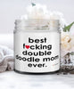 Funny Double Doodle Dog Candle B3st F-cking Double Doodle Mom Ever 9oz Vanilla Scented Candles Soy Wax