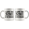 Funny Drag Racing Mug Love The Smell Of Nitromethane In 11oz White Coffee Mugs